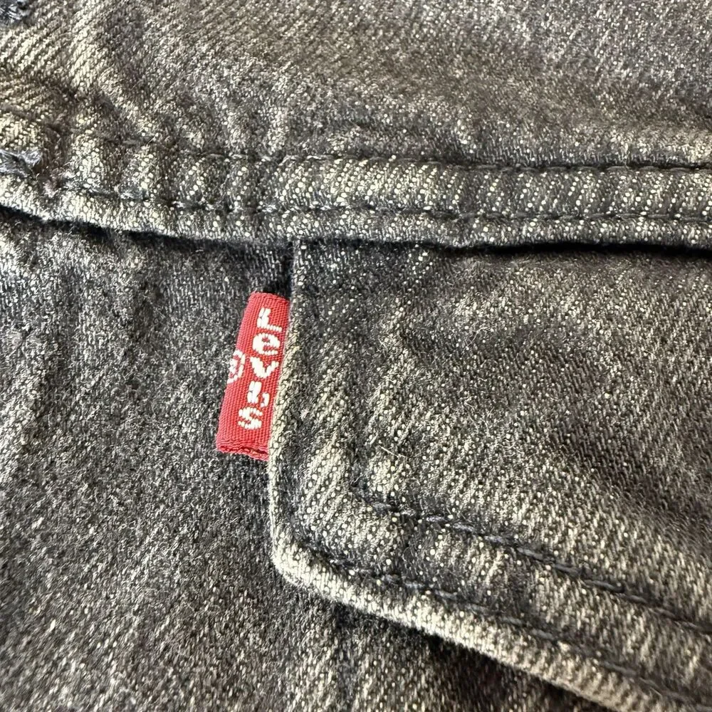 Levis Type III Denim Trucker Jacket Washed Black Dark Grey Mens Large NWT
